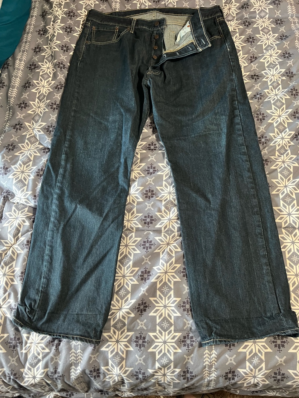 Levi's 501 Men's Relaxed Straight Jeans - Black Wash